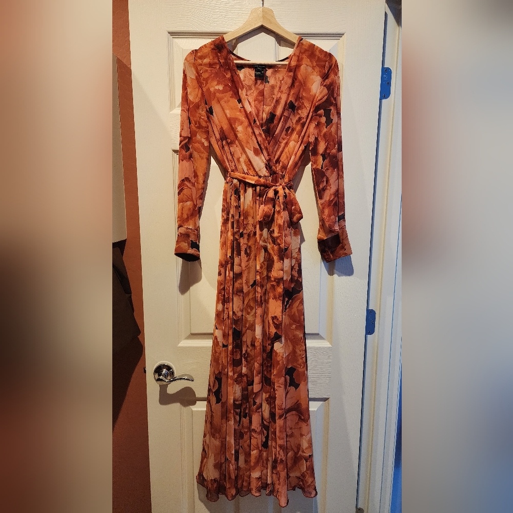 Floral, Flowy, Long Sleeve Maxi Dress